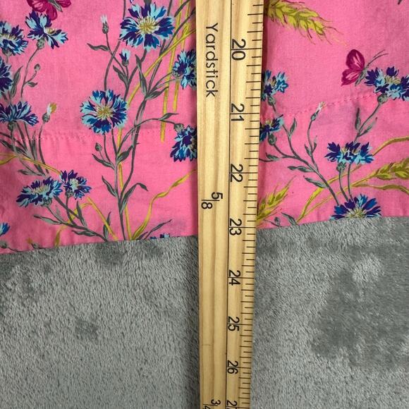 J Crew X Liberty Fabrics Size XS Pink Cotton Poplin Ruffle Blouse Wheat Bouquet - Picture 7 of 7